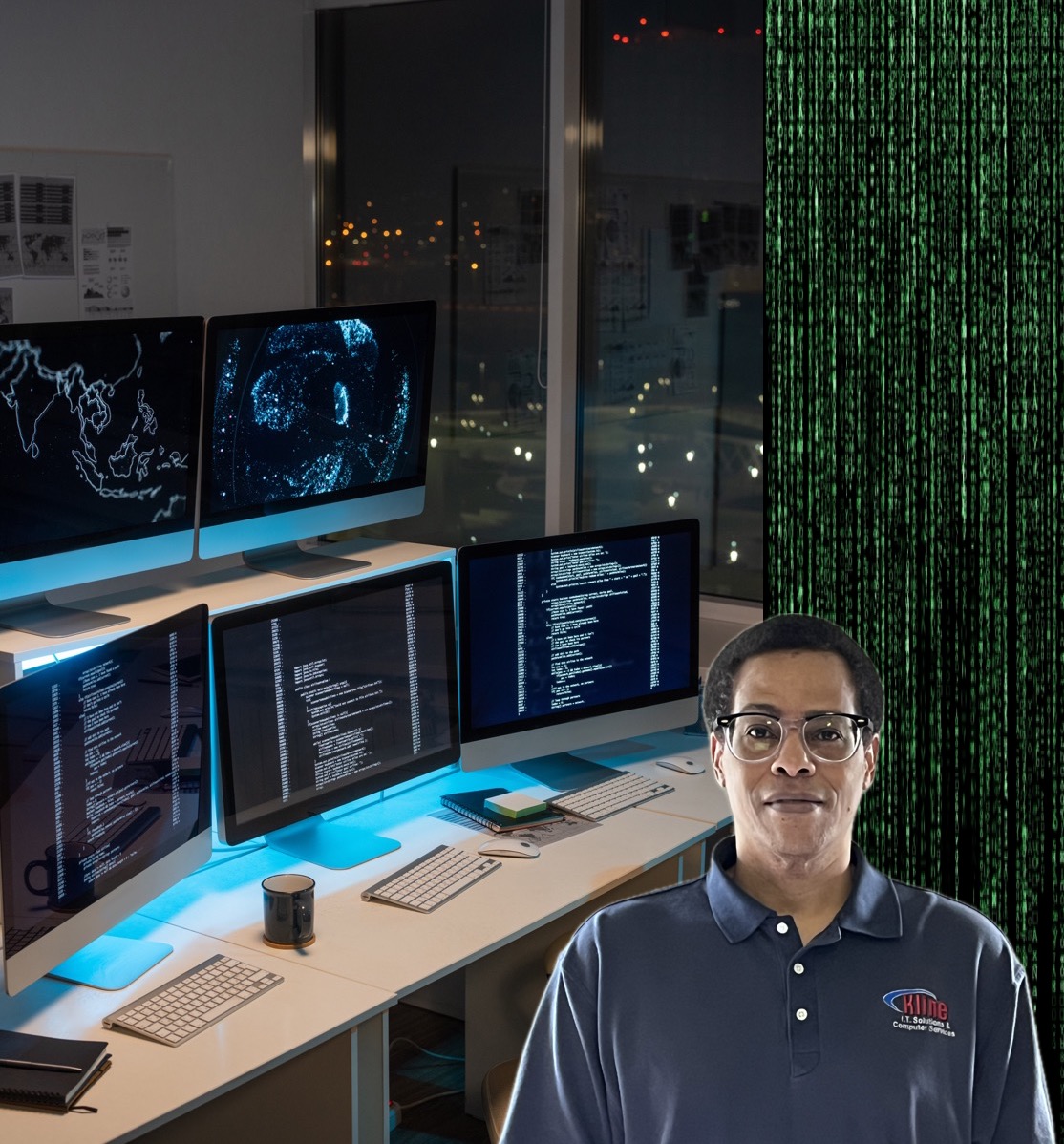 Jason Kline at the Kline IT Solutions operations center